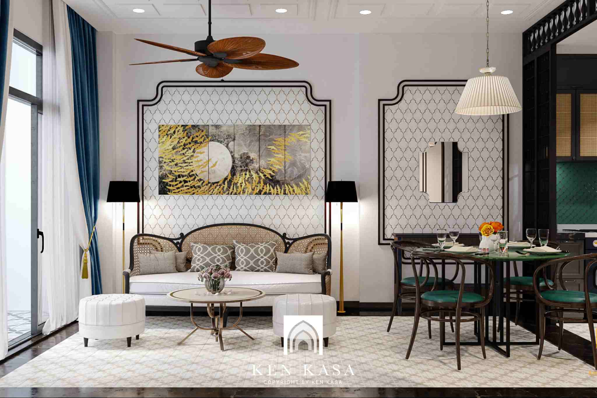 Mẫu thiết kế homestay nhà phố phong cách indochine 